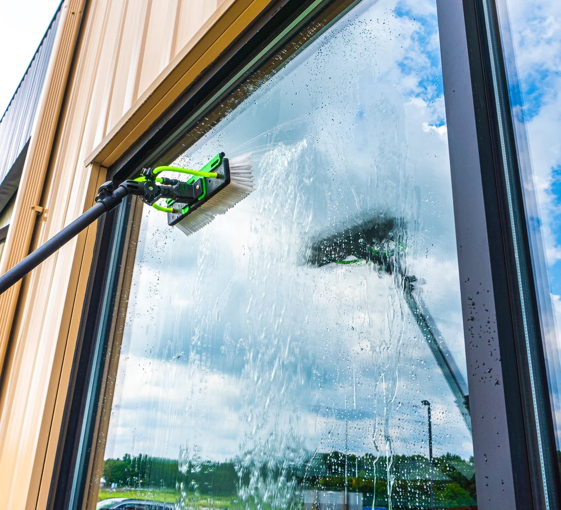 Water fed pole window cleaning