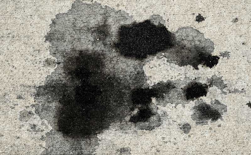 Oil stain on driveway