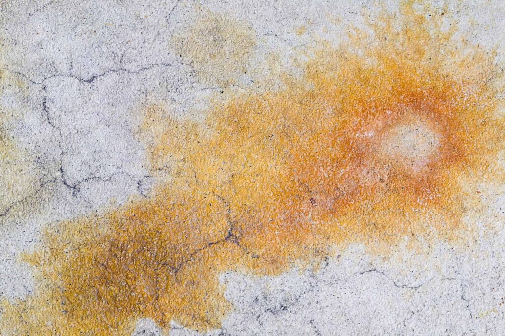 Rust stain on driveway