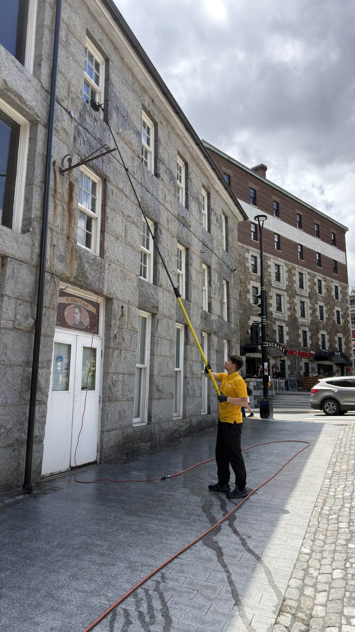 Yellow Wash commercial exterior window cleaning in Halifax