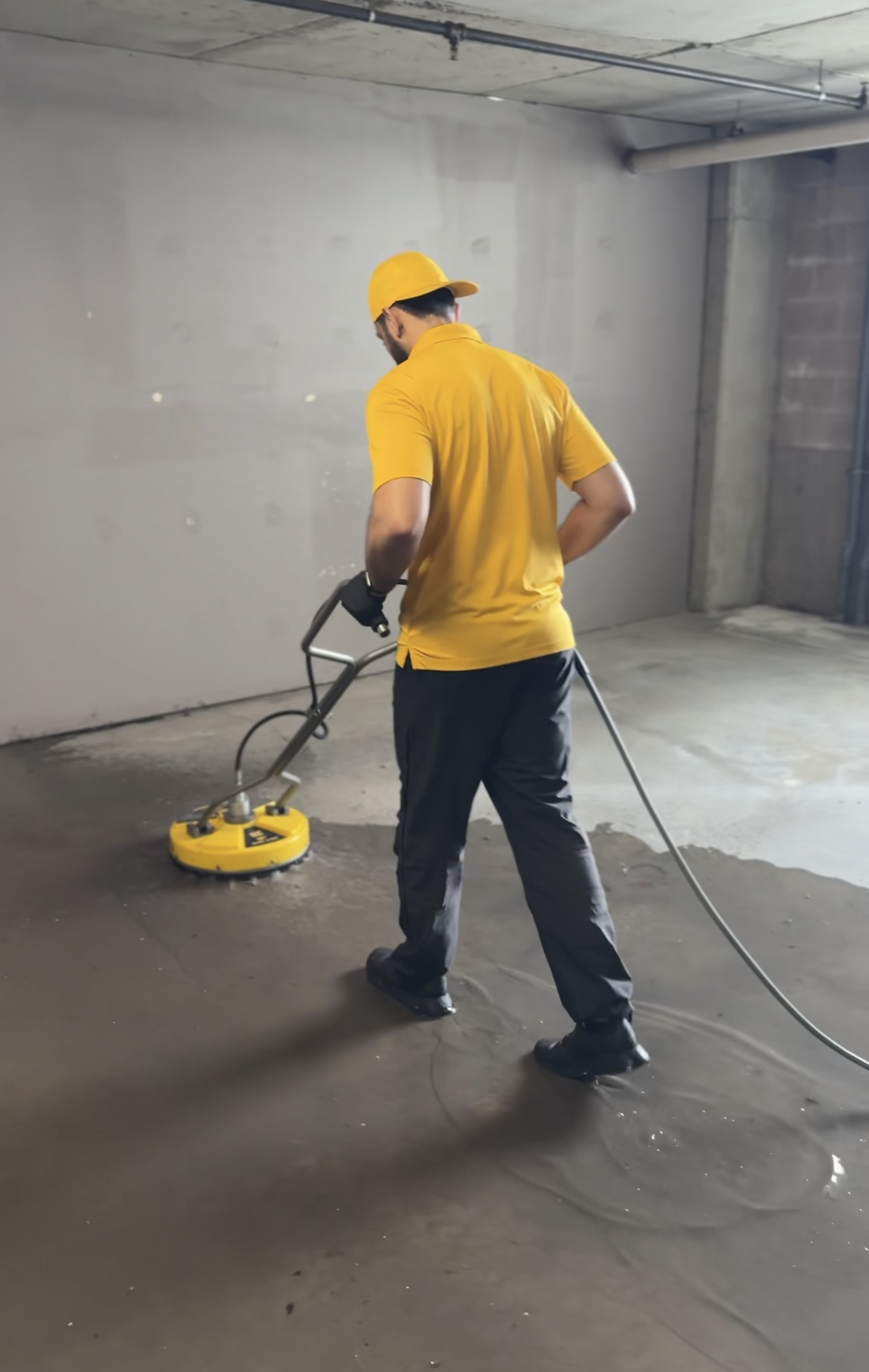 Parkade pressure washing service by Yellow Wash