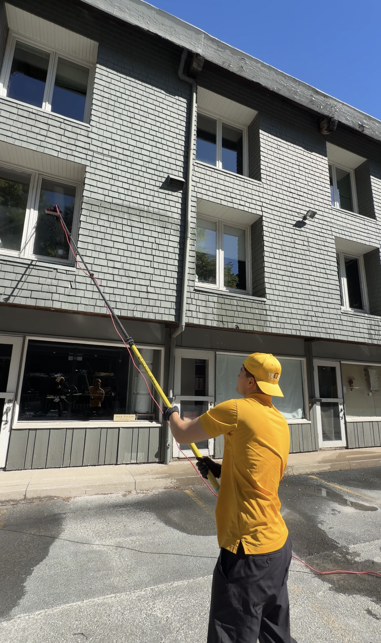 Exterior commercial glass cleaning in Halifax
