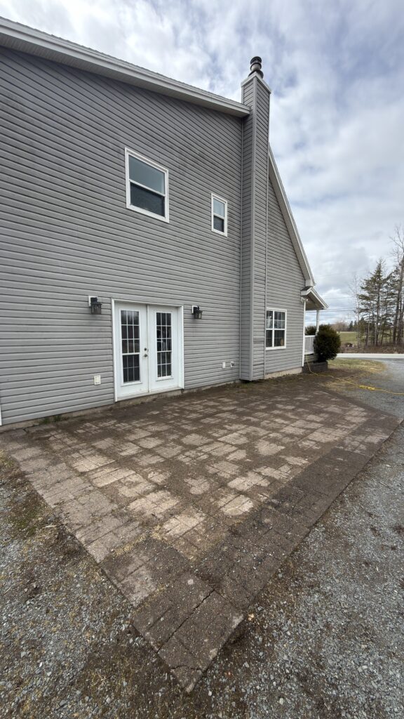 Eastern Passage patio before cleaning